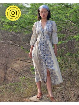 Chidiyaa - Beige Cotton Dress