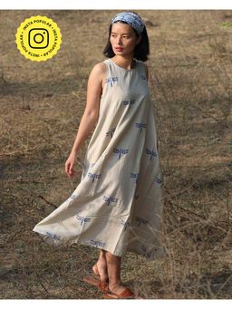 Chidiyaa - Beige Cotton Dress