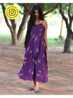 Chidiyaa - Purple Cotton Dress