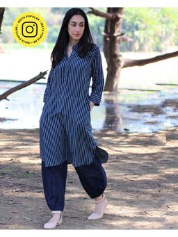 Chidiyaa - Blue Cotton Kurta with Pant (Set of 2)