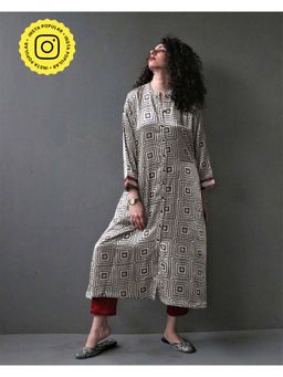 Chidiyaa - Saanjh Handprinted Mashru Silk Kurta Set