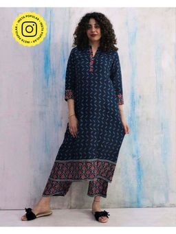 Chidiyaa - Blue Cotton Kurta, Pant (Set of )
