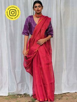 Chidiyaa - Bageecha Nalini Handwoven Linen Saree