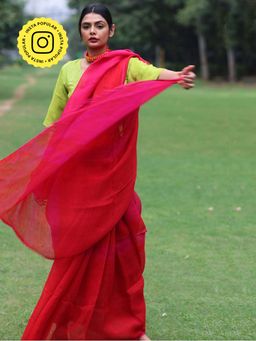 Chidiyaa - Bageecha Gulnar Handwoven Linen Saree