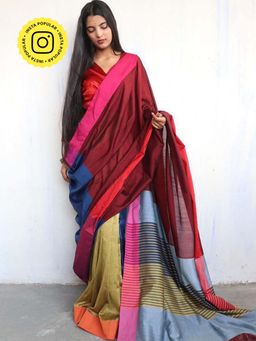 Chidiyaa - Holi Indriya Handwoven Pure Cotton Viscose Saree