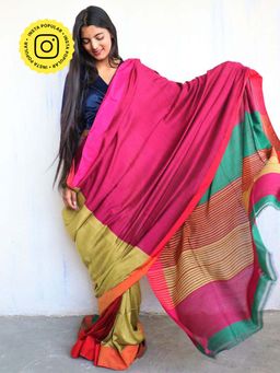 Chidiyaa - Holi Anika Handwoven Pure Cotton Viscose Saree