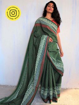Chidiyaa - Butterfly Girls Titlee Handblockprinted Cotton Saree