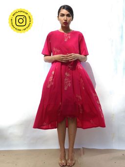 Chidiyaa - Skd Rani Handprinted Pure Cotton Wildflower Dress