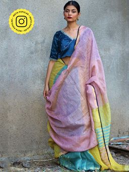 Chidiyaa - Gazala Nazm Handwoven Linen Zari Saree