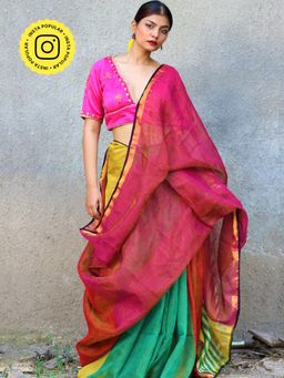 Chidiyaa - Gazala Fitoor Handwoven Linen Zari Saree