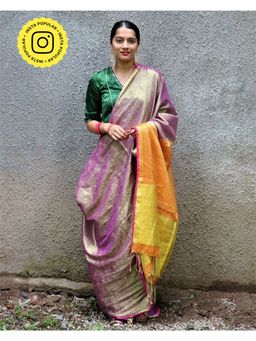 Chidiyaa - Chandani Roshani Handwoven Cotton Zari Saree