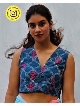 Chidiyaa - Midnight Floret Neelanjali Stitched Blouse