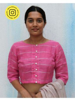 Chidiyaa - Everyday Beautiful Handwoven Stitched Blouse Pink