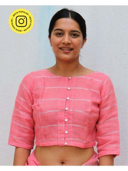 Chidiyaa - Everyday Beautiful Handwoven Stitched Blouse Blush Pink