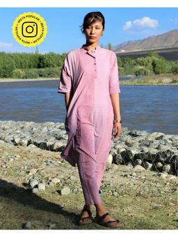 Chidiyaa - Lavender Block Printed Cotton Kurta Zanskar (Set of 2)