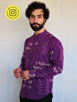 Chidiyaa - Purple Block Printed Shirt