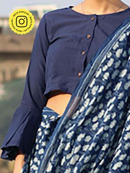 Chidiyaa - Chaaru Cotton Blouse - Akash