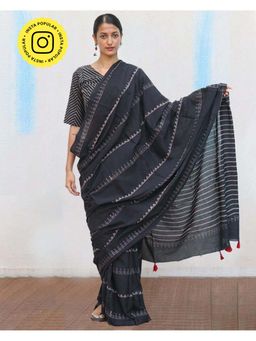 Chidiyaa - Fmtm Matilda Hand Blockprinted Cotton Saree