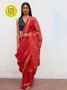 Chidiyaa - Fmtm Paradise Handblockprinted Cotton Saree