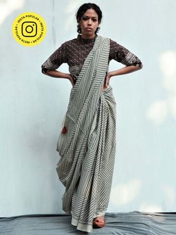 Chidiyaa - Fmtm Kaleidoscope Hand Blockprinted Cotton Saree