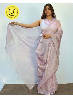 Chidiyaa - Melting Moon Surmayi Handwoven Linen Saree