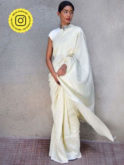 Chidiyaa - Stardust Milky Way Handwoven Linen Saree