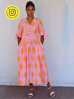 Chidiyaa - Smell Of Rain Miranda Hand Block Printed Cotton Dress