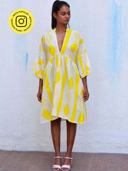 Chidiyaa - Smell Of Rain Madrigal Hand Block Printed Cotton Dress