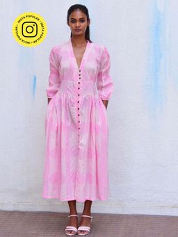 Chidiyaa - Smell Of Rain Cheri Phool Hand Block Printed Cotton Dress