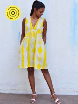 Chidiyaa - Smell Of Rain Panjim Hand Block Printed Cotton Dress