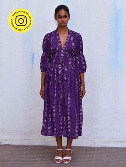 Chidiyaa - Smell Of Rain Neel Safar Hand Block Printed Cotton Dress