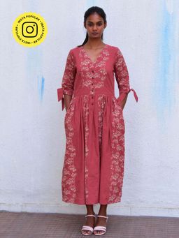 Chidiyaa - Smell Of Rain Lovers' Ode Hand Block Printed Cotton Dress