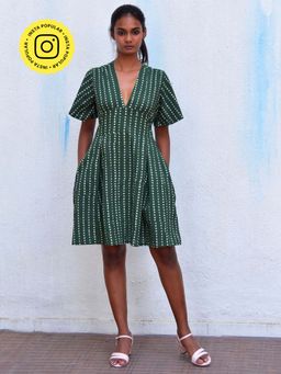 Chidiyaa - Smell Of Rain Tropic Hand Block Printed Cotton Dress