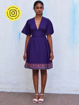 Chidiyaa - Smell Of Rain Raat Ki Chadar- Hand Block Printed Cotton Dress