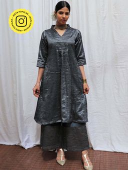Chidiyaa - Shyamali Handwoven Cotton Zari Kurta & Palazzo (Set of 2)