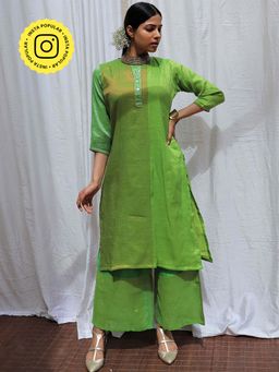 Chidiyaa - Heera Handwoven Cotton Zari Kurta & Palazzo (Set of 2)