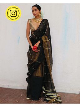 Chidiyaa - Chandni RaateinMrinmoyee Handwoven Linen Zari Saree