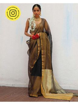 Chidiyaa - Chandni RaateinUrvashi Handwoven Linen Zari Saree