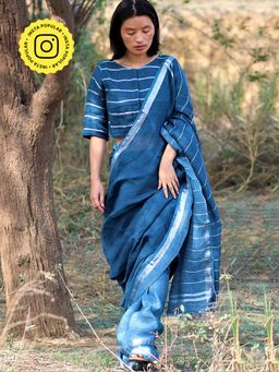 Chidiyaa - Ambar Handwoven Linen Saree