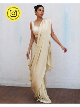 Chidiyaa - Cream Zarna Modal Silk Saree
