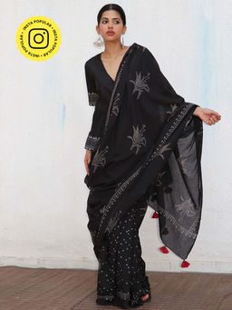 Chidiyaa - Nomad Isla Blockprinted Cotton Saree