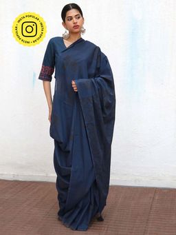 Chidiyaa - Nomad Msafiri Blockprinted Cotton Saree