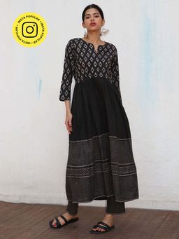 Chidiyaa - Nomad Willow Block printed Cotton Kurta with Pant (Set of 2)