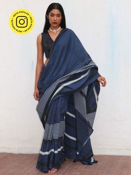 Chidiyaa - Nomad Saadiyah Blockprinted Cotton Saree