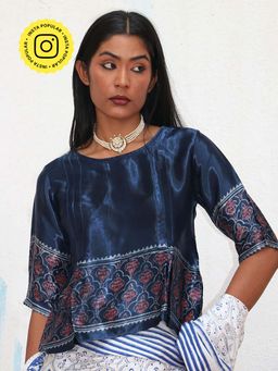 Chidiyaa - Where the Wind Flows Mangata Printed Mashru Silk Blouse