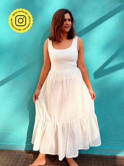 Chidiyaa - Safed Zarish Cotton Skirt