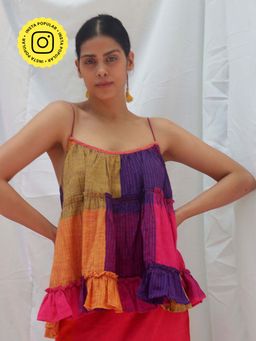 Chidiyaa - Rainbow Café Prism Handwoven Cotton Top