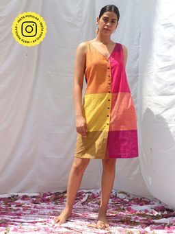 Chidiyaa - Rainbow Café Iris Handwoven Cotton Dress