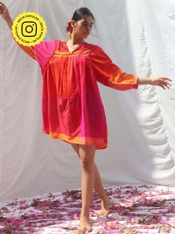 Chidiyaa - Rainbow Café Iridian Handwoven Cotton Mini Dress