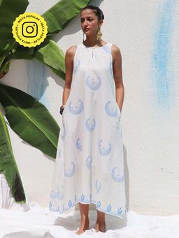 Chidiyaa - Walk In the Clouds Vanessa Handprinted Cotton Dress